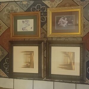 Various framed prints
